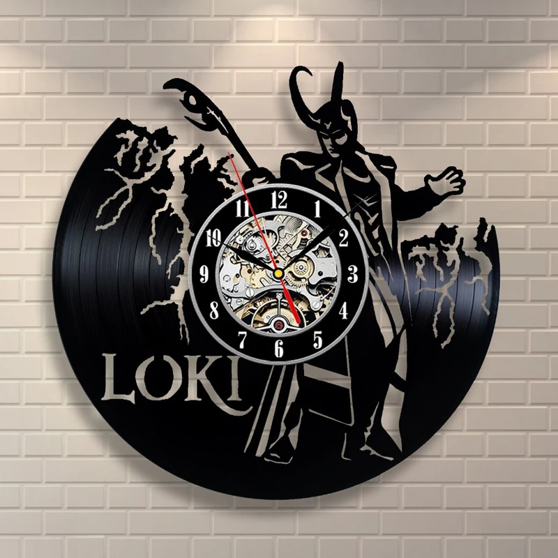 

Vintage Vinyl Record Wall Clock Modern Design Living Room Decorative 3D Stickers Loki Clocks Wall Watch Home Decor