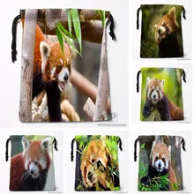 Custom Beauty Red Panda Sticking Out Tongue Drawstring Bags Travel Storage Mini Pouch Swim Hiking Toy Bag Size 18x22cm#412-04-07