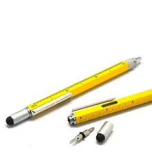 New Promotional Pocket 6 In 1 Multi Purpose Pen With Touch Screen Ruler Level Multi Head Screwdriver