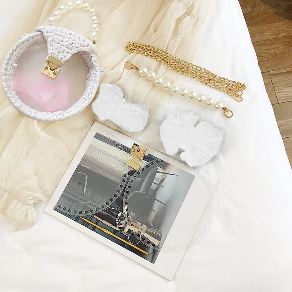 

Women's Fashion Hand-Woven Bag DIY Woven Shoulder Bag Wild Messenger Bag Small Flap bag High Quality Casual Travel #Zer