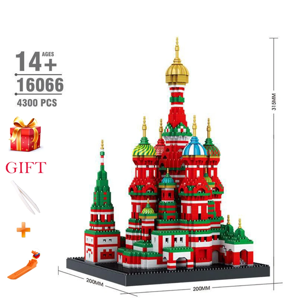 

Saint Basil's Cathedral Building Blocks for Kids Architecture Mini Diamond Micro Brick City Series 4300pcs Toys