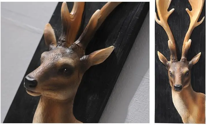 Настенные украшения 3D картина с животными Орел Слон Олень бык Фреска смолы настенные подвесные украшения аксессуары для дома подарок для дома - Цвет: Светло-желтый