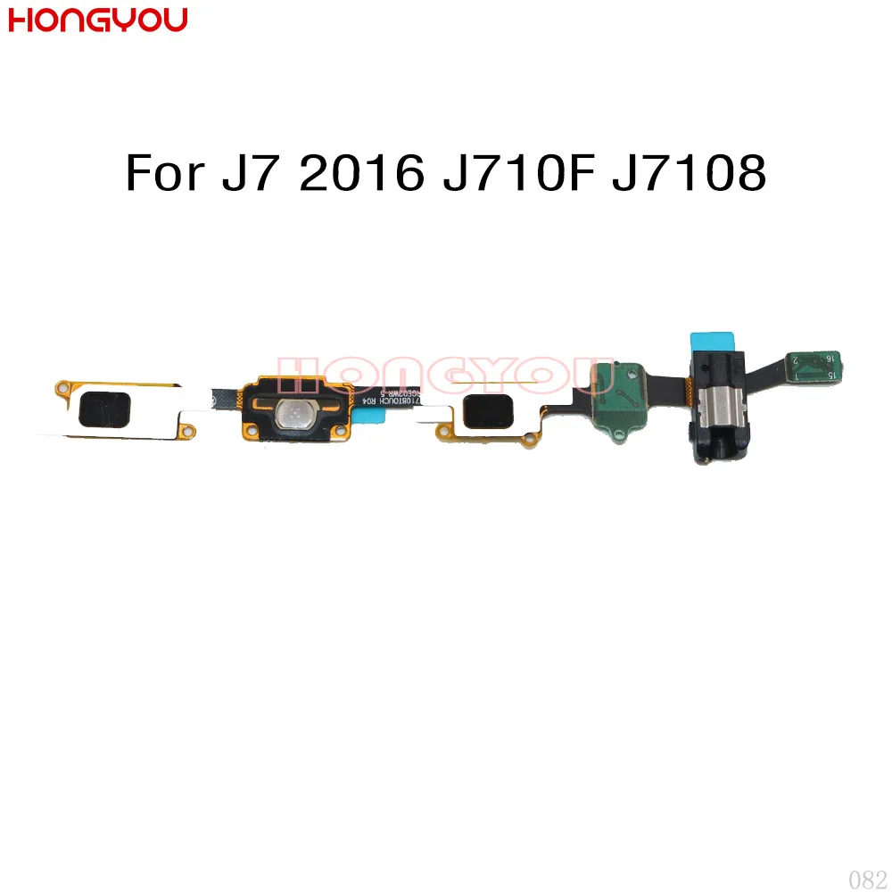 Home Button Return Key Sensor Earphone Audio Jack Headphone Socket Flex Cable For Samsung Galaxy J7 J710 J710F J7108