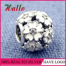 Новые Аутентичные стерлингового серебра 925 поляна примул эмалевые бусины подходят для создания браслетов ювелирные изделия