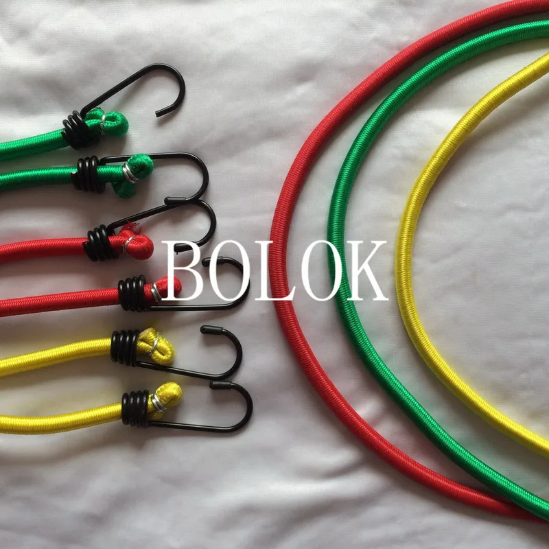 6PCS/Lot 8mm *120cm length tent elastic cords bungee elastic Rope Tied