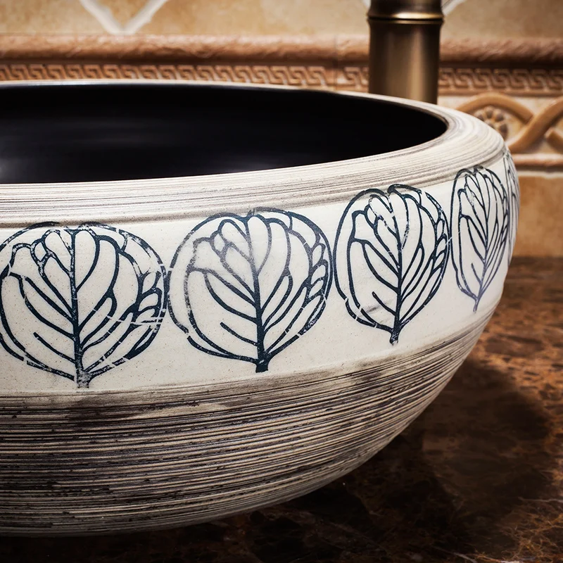China Handmade Lavabo Washbasin bathroom sink bowl countertop Ceramic wash basin bathroom sink (7)