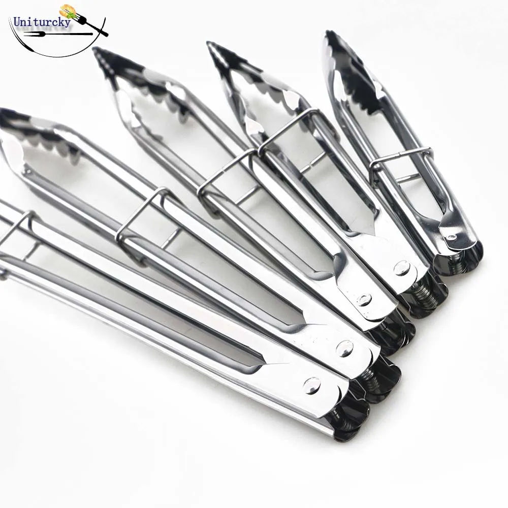 Steak Clip Bread Clamp Multipurpose Food Stainless Steel Tongs Pizza Spatula Bbq Grill Cooking Tool For Kitchen Outdoor Barbeque Salad Fish Thick Steak