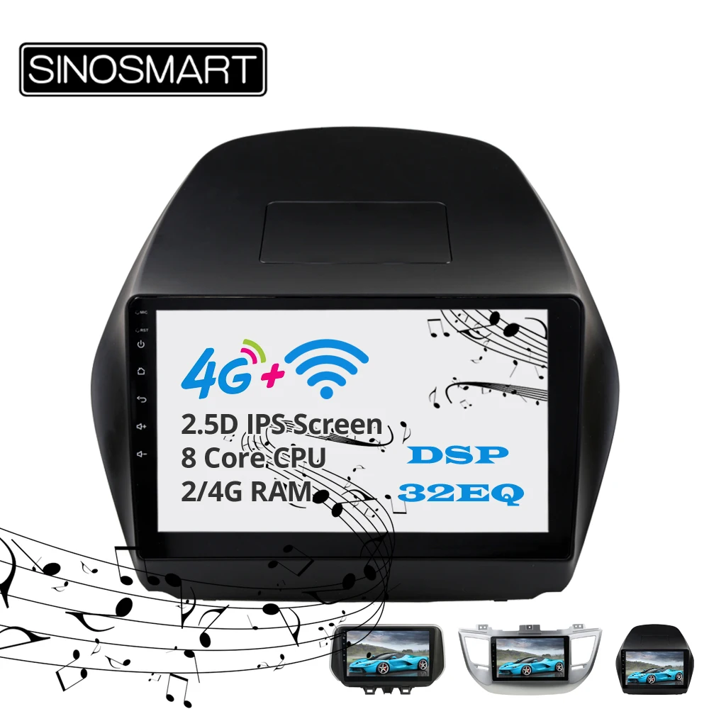 Excellent Sinosmart  Android 8.1 2Din IPS/QLED 2.5D screen car gps radio navigation player for Hyundai Tucson IX35 2011-2019 0