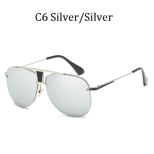 LVVKEE Дизайн Модный Роскошный бренд десять лет два стиля солнечные очки с градиентными линзами Мужские Винтажные брендовые дизайнерские солнцезащитные очки Oculos De Sol - Цвет линз: C6
