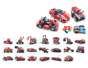 

DECOOL City 23 in 1 Creator Super Speedster Red Car Building Blocks Bricks Model Kits for Kids Toys Marvel Compatible With Toys