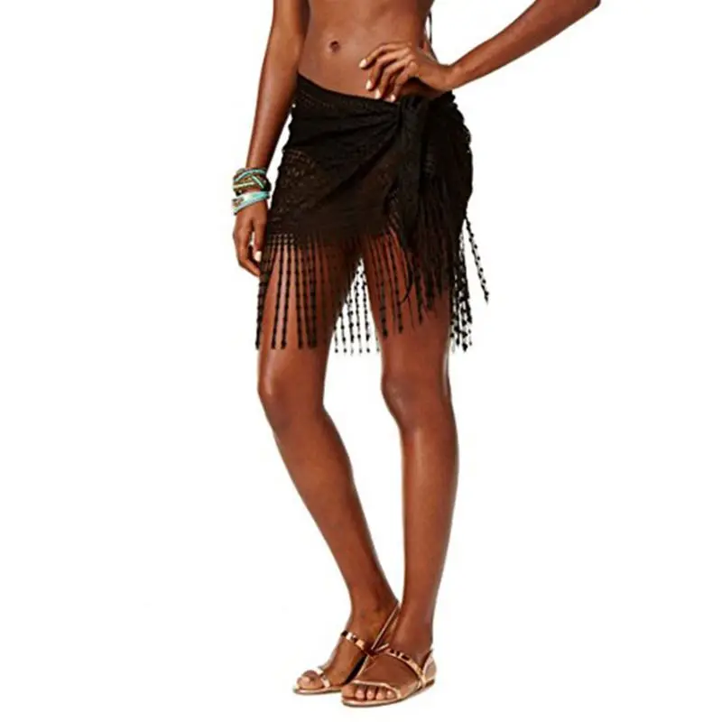 

exy Women Lace Crochet Bikini Cover Up 2019 Summer Beach Dress White Hollow Out Tunic Swimwear Swimsuit Cover-ups