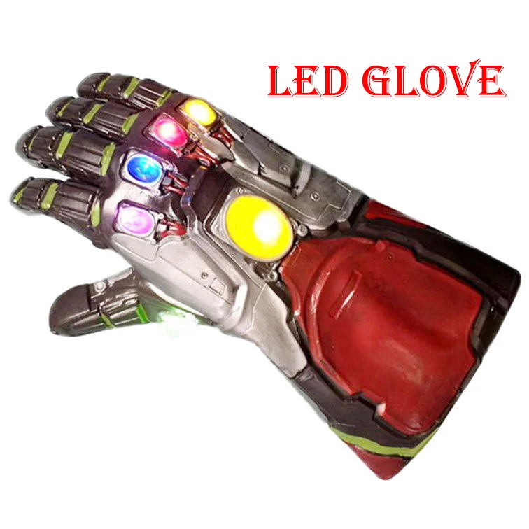 Endgame Железный человек танос Led Infinity Gauntlet костюмы для косплея Бесконечность камни Led перчатка с крагами я Железный человек - Цвет: Silvery Led Gauntlet