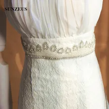 Пояс-кушак свадебный пояс с жемчугом Бисер очаровательные свадебные аксессуары Для женщин торжественное платье ремень cinturon pedreria boda SBE10
