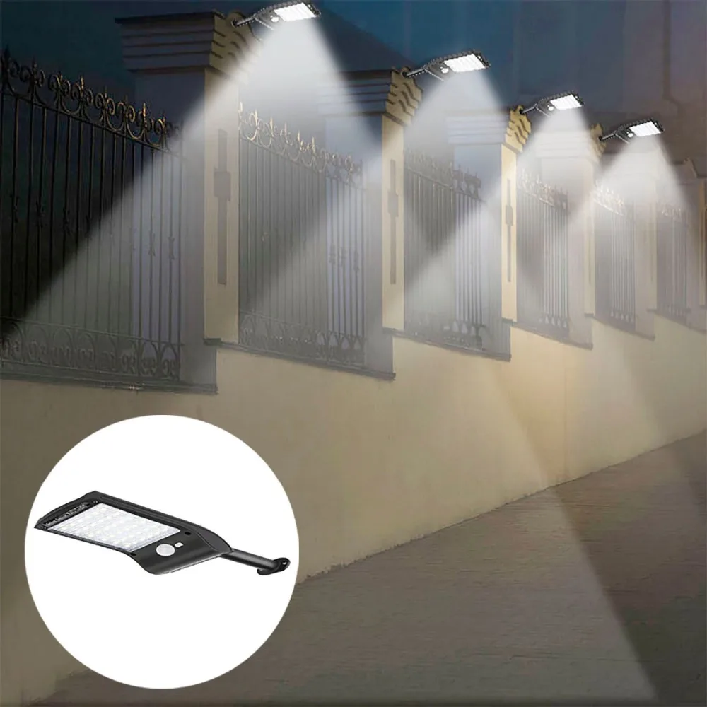 Новейший 36 светодиодный уличный фонарь солнечной энергии PIR датчик движения настенный уличный садовый фонарь охранная лампа наружные водонепроницаемые настенные светильники
