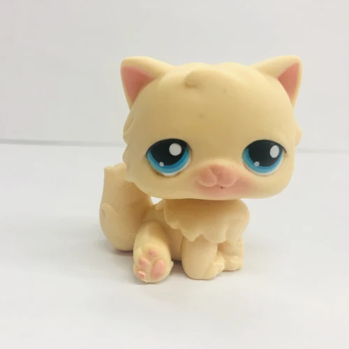 Цвет: желтый Новая игрушечная кошка, игрушка, черный, розовый, милый, с круглым лицом, кот, прекрасный Petshop, фигурки животных, маленькие куклы, игрушки - Цвет: Цвет: желтый