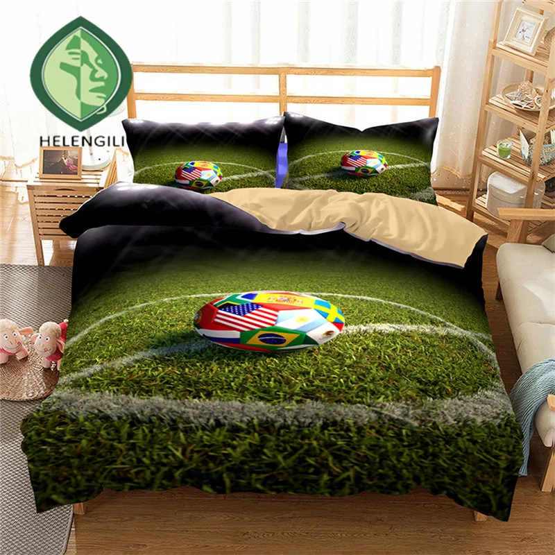 HELENGILI 3D Bedding Set football Football Print Duvet cover set