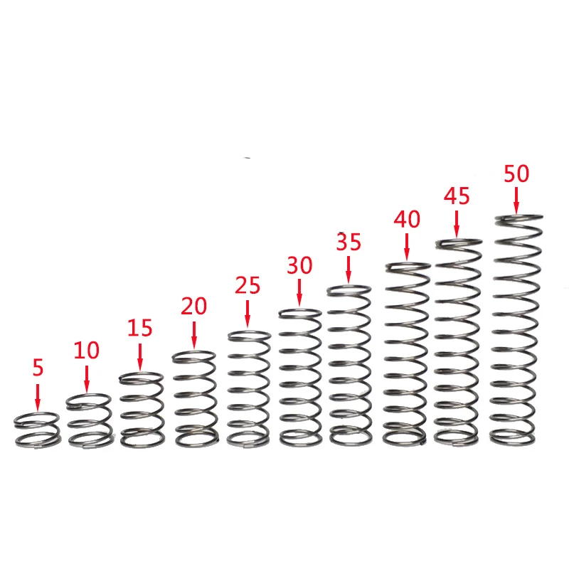 

10Pcs 0.2mm wire diameter Stainless steel compression spring return Y-type small Pressure springs 1.5mm-2.5mm outside diameter