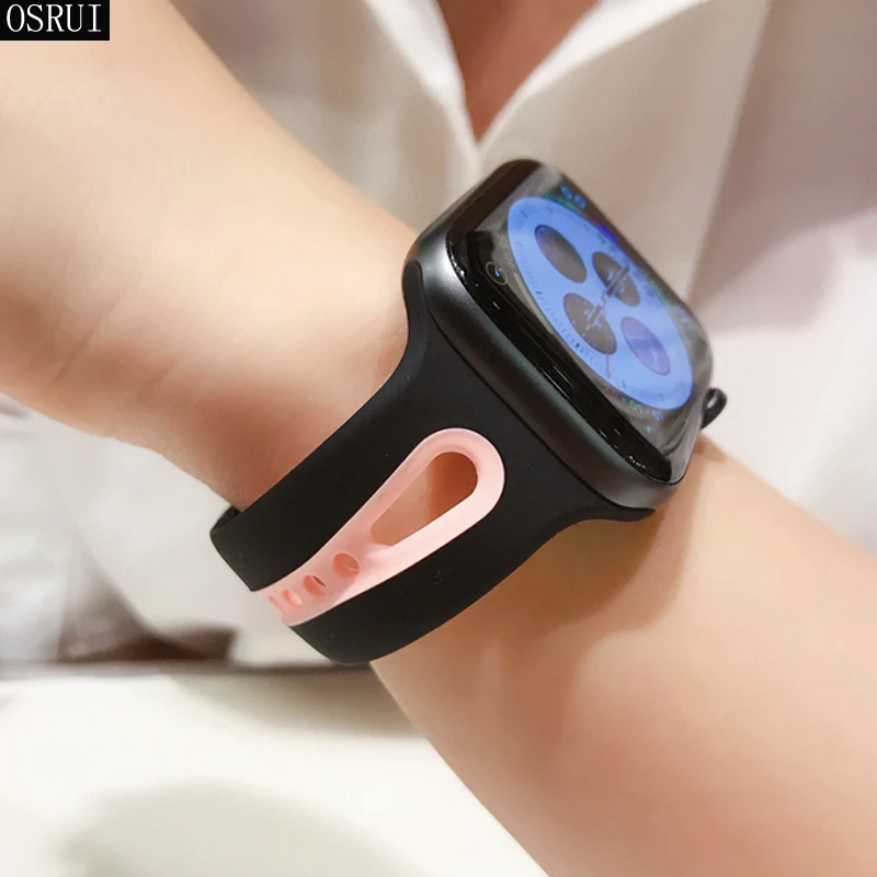 

Strap for apple watch band 42mm 38mm 4 44mm 40mm sport silicone correa iwatch 4 3 2 bracelet pulseira apple watch accessories
