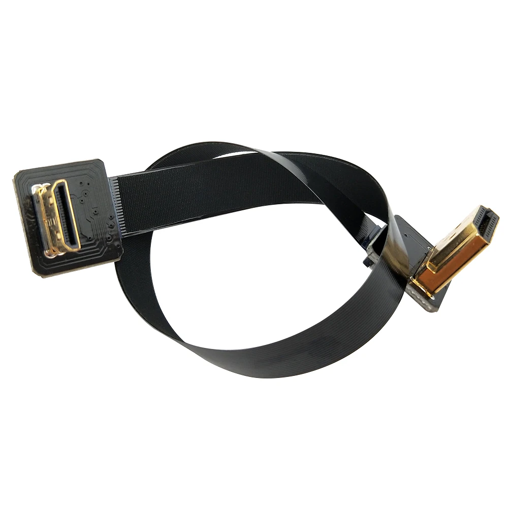 DANSPEED 20 см M/M HDMI Тип к Mini мужчинами вверх под углом HD ТВ FPV плоский кабель для