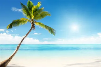 

HUAYI Sunny Sea Beach Tropical Ocean Sand Blue Sky photography Wedding Summer Party Newborns Photobooth backdrop Photo Studio