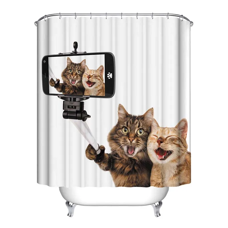 2017 New Arrive2017 Cute Funny Animal Polyester Shower Curtain