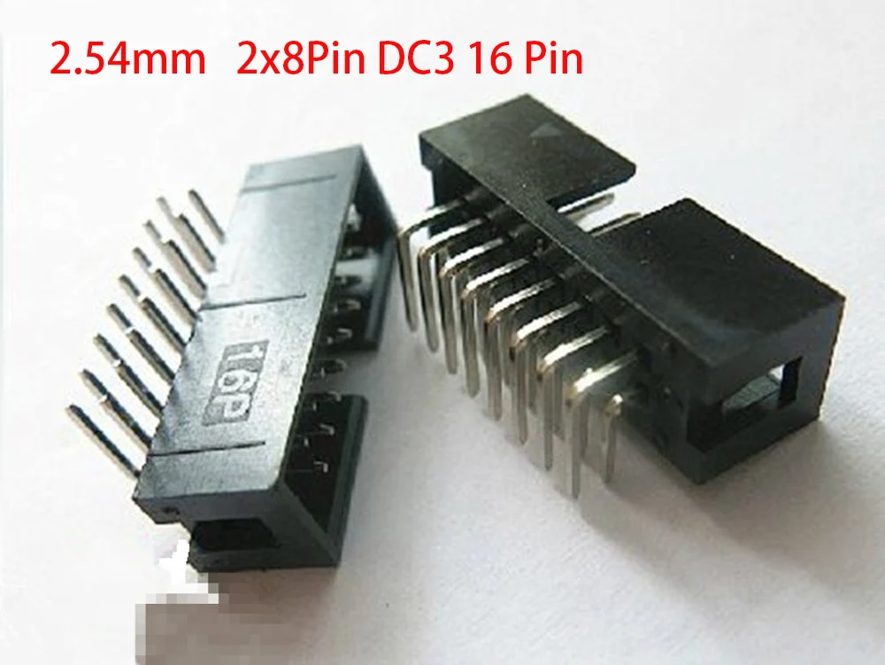 10 шт. шаг 2 54 мм 2x8Pin DC3 16 Pin правый угол штырь Shrouded PCB IDC разъем коробка