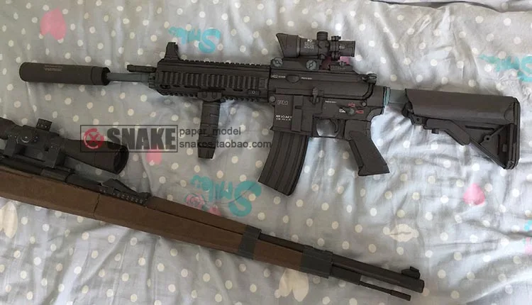 1:1 80 см M416 Штурмовая винтовка 3D бумажная модель без обжига игрушка ручной