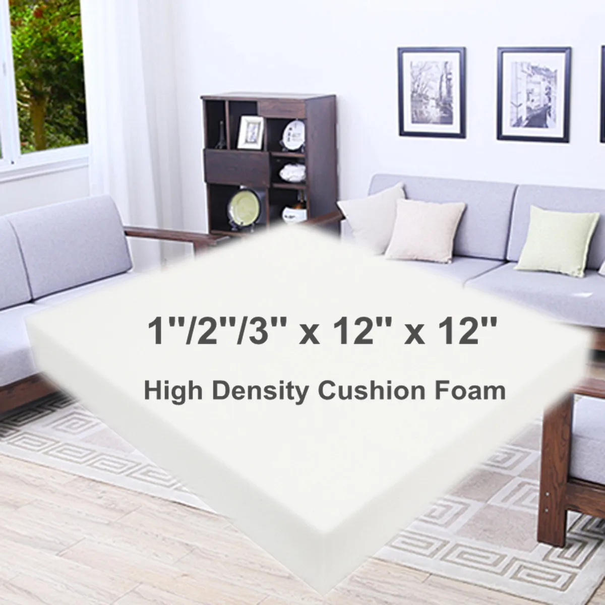 

12 Inch Square High Density Seat Foam Cushion Sheet Upholstery Replacement Pad High Density Premium Chair Cushion Seat Pad