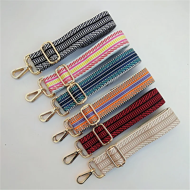 Colorful Women Bag Strap For Crossbody Belt Bag Accessories Rainbow