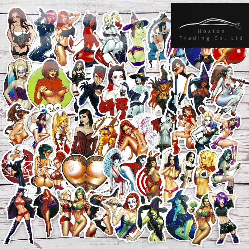 

50Pcs Styling Pvc Waterproof Tease Vulgar Sexy beauty Girls Stickers For Laptop Motorcycle Skateboard Luggage Decal Toy Sticker