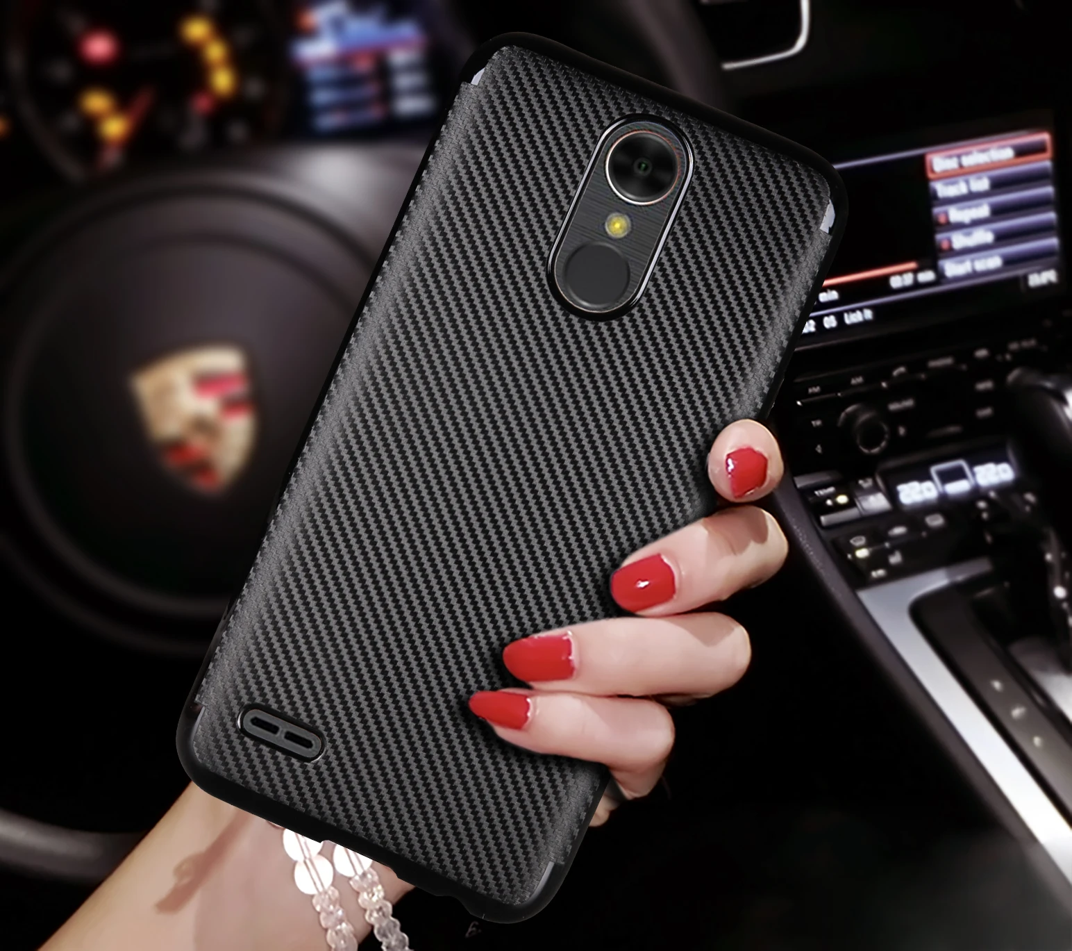 HATOLY для Fundas LG K10 2017 чехол K20 Plus LV5 Ультратонкий Мягкий ТПУ/углеродное волокно