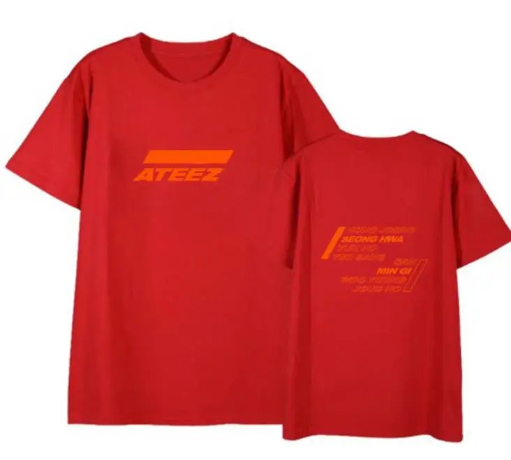 Новое поступление kpop ateez поддерживающая Круглая горловина футболка с коротким рукавом для Летний стиль унисекс модные свободные k-Поп Футболка 5 видов цветов - Цвет: 7
