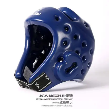 Шлем тэквондо Санда/каратэ/Муай Тай/боксео/бокс, приспособление для защиты головы - Цвет: Синий