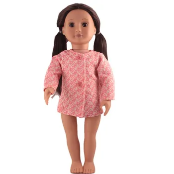

Clothes For 18inch United States Girl Doll Original Pink Overcoat Lace Fashion Dress Accessories Fit 18inch Girl Dolls