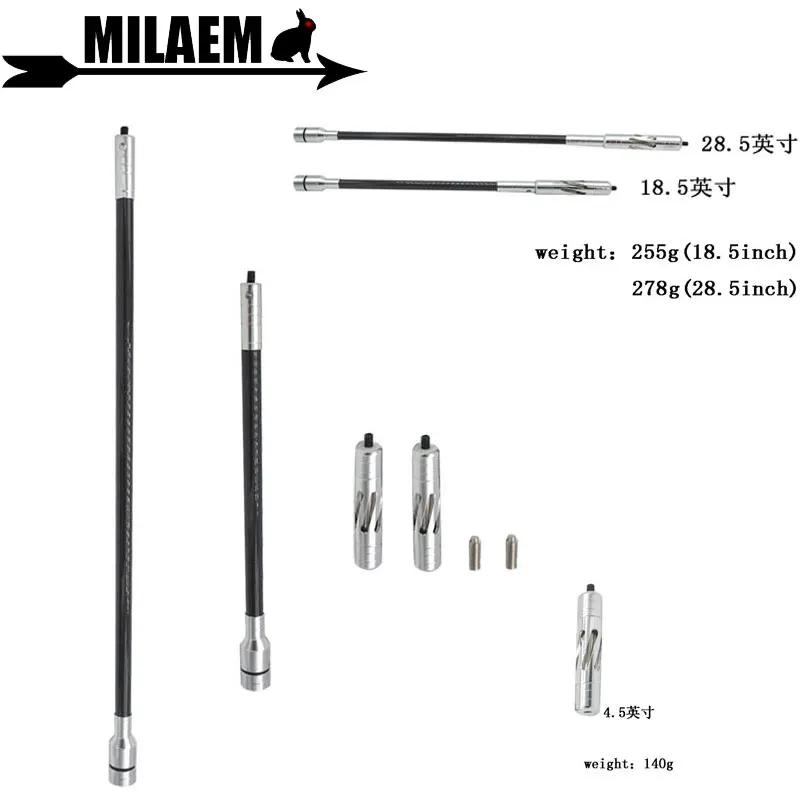 

18.5/28.5inch Archery Carbon Stabilizer PR602 Aluminium Alloy Main-Bar Balance Bar Compound Recurve Bow Shooting Accessories