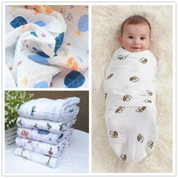infant Muslin Cotton Soft Newborn Baby Bath Towel summer Swaddling Blankets Multi Designs Functions Baby bedding Wrap swaddle