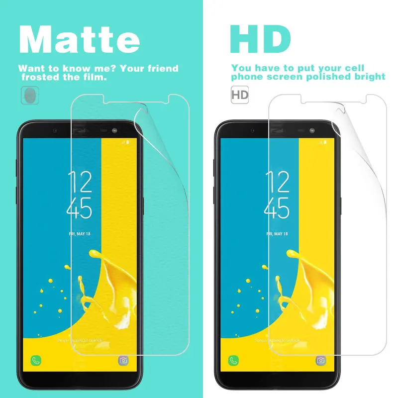 

Anti-Scratches HD Clear Glossy Film For Samsung Galaxy J6 2018 J600F J600GZ 5.6 in Matte Film Anti-Glare Screen Protector
