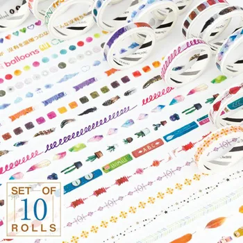 

10Pcs/Set hot Decoration Dividing line washi tape DIY decoration scrapbooking planner masking tape adhesive tape stationery