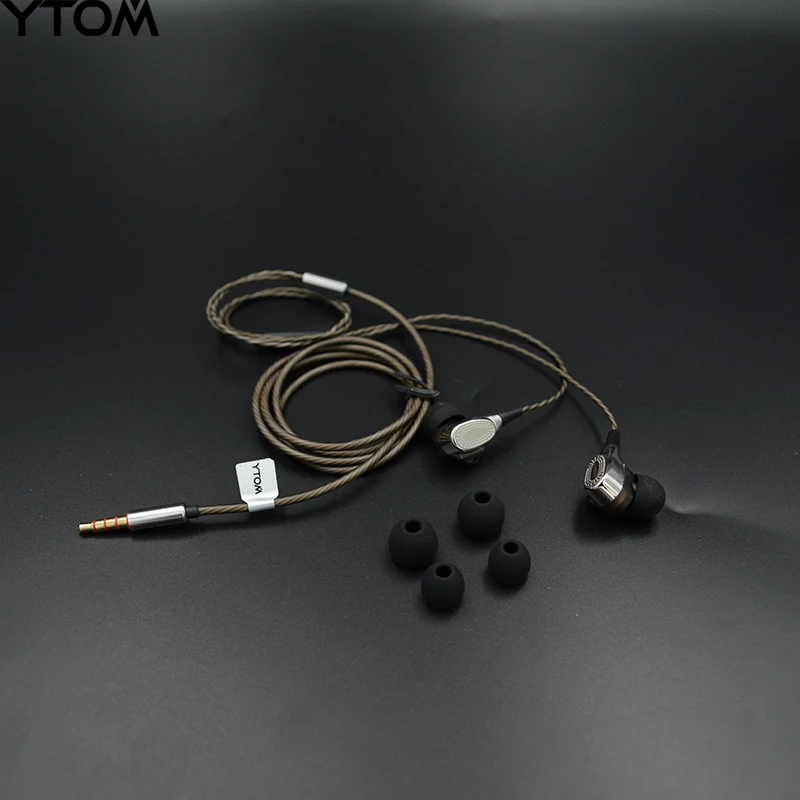 Металлические наушники YTOM T9 Pro Hi Fi с супербасами вкладыши микрофоном двойное