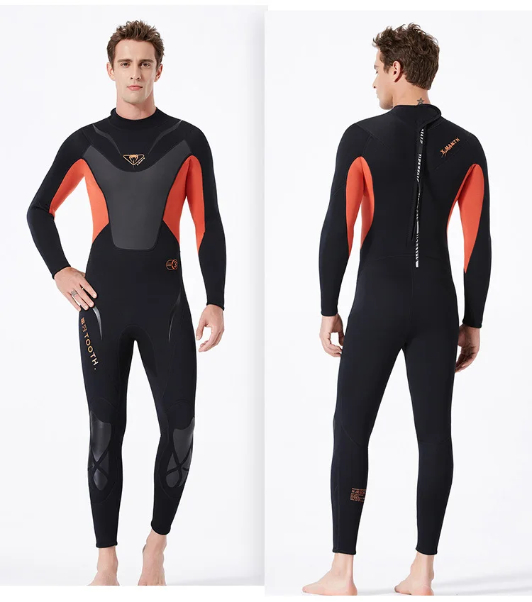 DIVE&SAIL Men Full-body 3mm Neoprene Wetsuit Surfing Swimsuit One-piece Scuba Diving Snorkeling Spearfishing Wet Suit