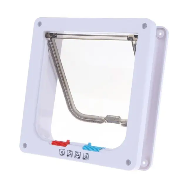 Pet Door Controllable Access Openings 4-Way Locking Indoor Outdoor Pet Gate Kit Dog Door Flap Wall Mount Pet Door For Pets Safe