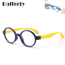 Ralferty, детская небьющаяся гибкая круглая рамка для очков, винтажные очки для близорукости, оправы для очков, оптические очки по рецепту K8146