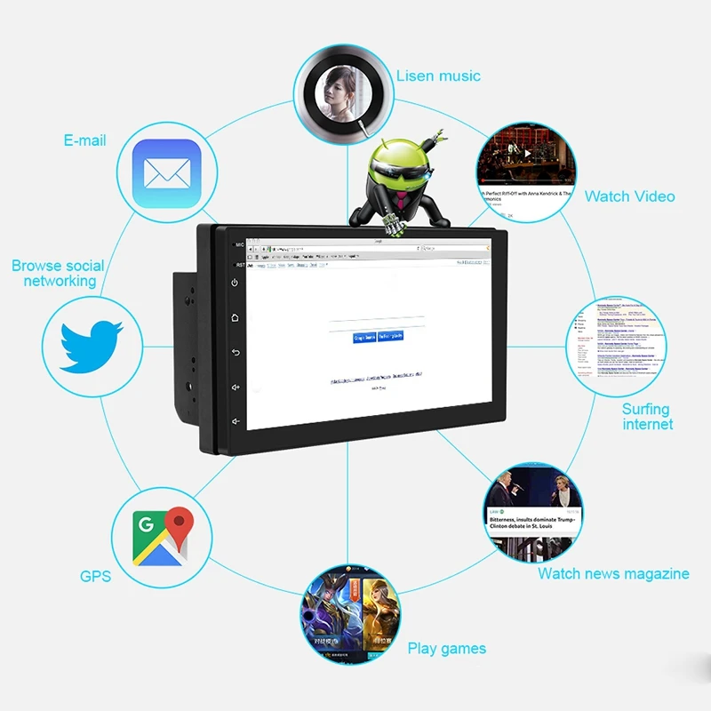 7 дюймов Android8.1 2 Din автомобильный DVD Радио мультимедийный плеер gps навигация универсальный для Nissan pe ugeot toyota doble din Авторадио