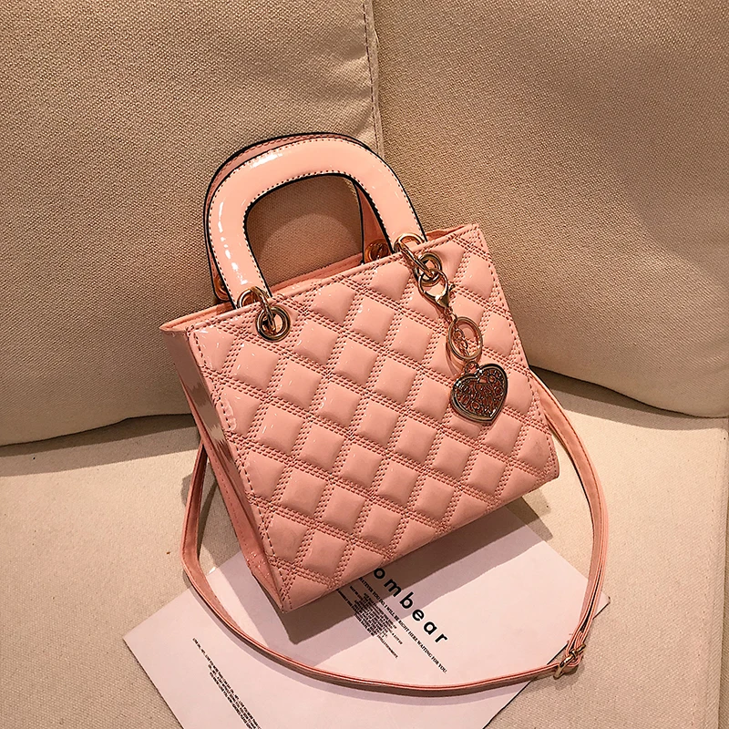 Luxury Brand Tote bag 2019 Fashion New High Quality Patent Leather Women's Designer Handbag Lingge  - 32995177718