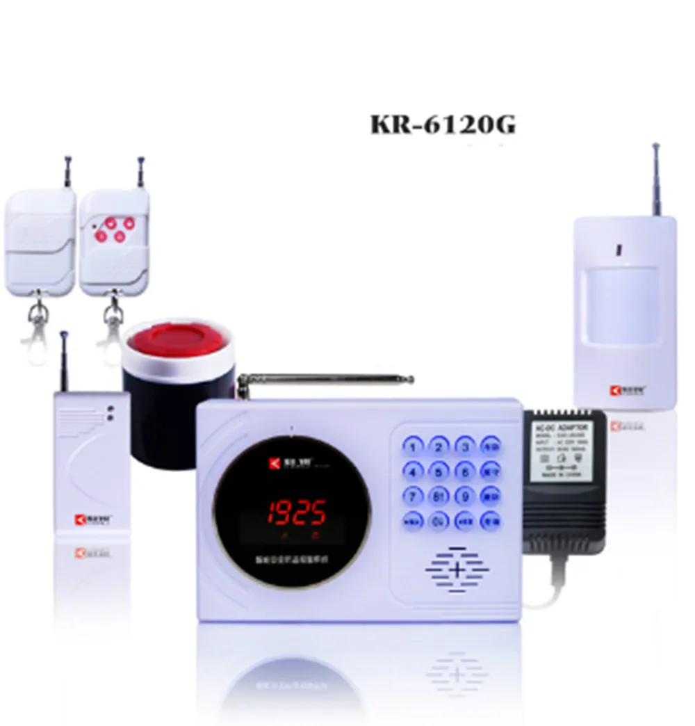 Digital Clock Display GSM Burglar Alarm System 120 wireless defense zones and 2-wired zones