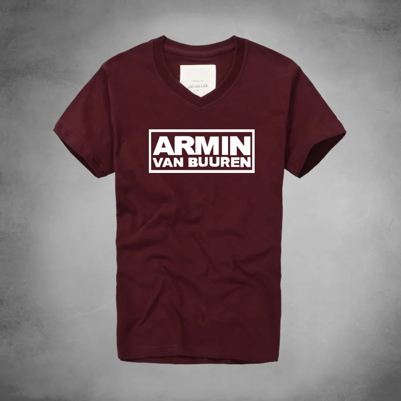 1 MC DJ Armin Van Buuren EDM Printed Mens T Shirt V Neck Fashion New Brand Short Sleeve Cotton T