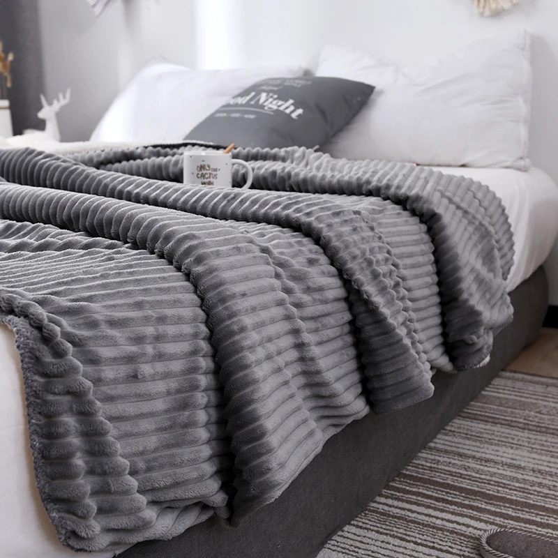 Soft Fluffy Warm Bed Quilt Fleece Blankets Winter GrayGraygood Thicken Lamb Cashmere Blanket Extra Large Microfiber Bed Blankets For Home Bedroom Sofa