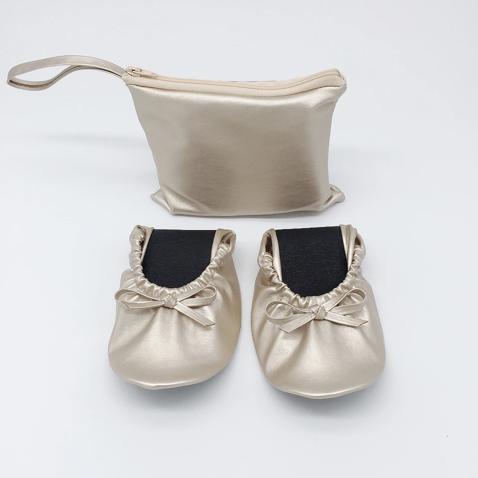 

Free shipping Hot Selling OEM lady roll up ballet flats foldable ballerina flats for wedding gift