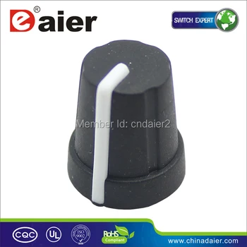 

KN-1516 DAIER Black 6.0mm 18 Teeth Rubber Knobs