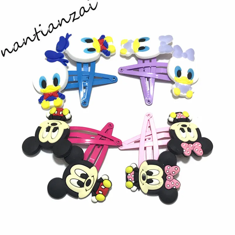 

Large discount 2PCS Hairpins Donald Daisy Mickey Minnie Girls Cartoon Hair Clips Hair Accessories Kids Gift DIY Hair pins